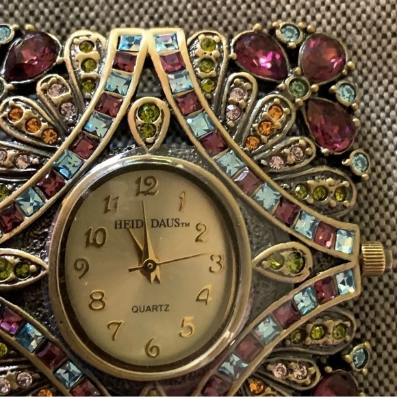 Heidi Daus Square Multicolor Swarovski Crystal Watch 2 Soft Leather Bands main image 8